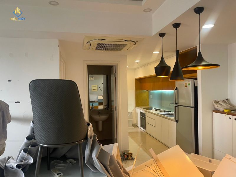 Thợ Nhân Thủy thi công hoàn thiện phòng khách căn hộ chung cư